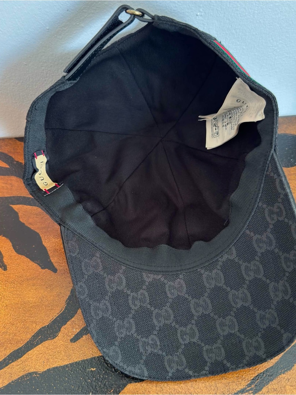 Pre-Owned Black Gucci GG Baseball Cap With Web Size M 48 CM - Picture 3 of 3